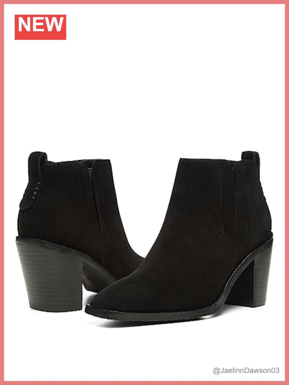 Suede Square Toe Ankle Bootie with Memory Foam & Slip-On